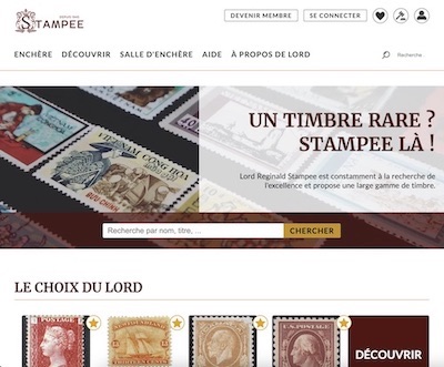 Site de timbre Stampee, réalisé lors du projet web 1